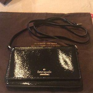 Kate Spade Small Crossbody black patent leather